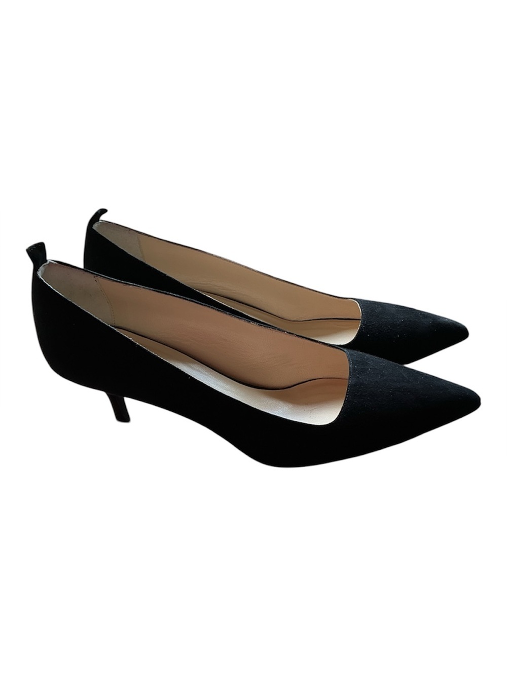 Everlane Black Suede Kitten Heels Size 9 Made in Italy Pointed Toe Pumps - Picture 3 of 15
